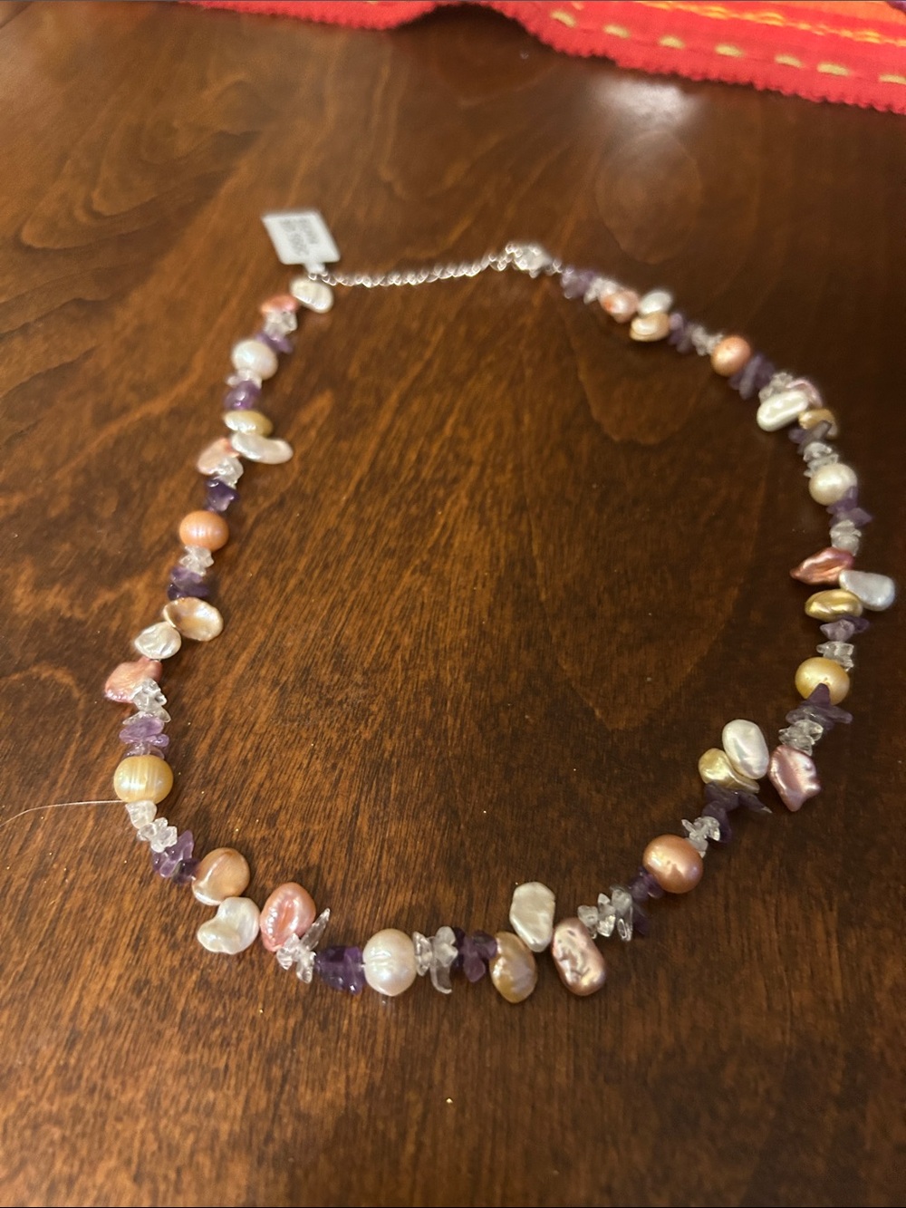 Freshwater Pearl and Amethyst Beaded Necklace - Multi-Color
